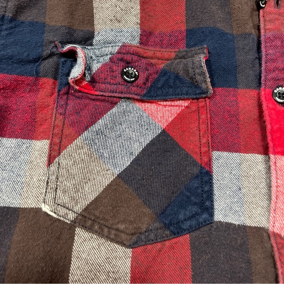 Canada Weather Gear FLANNEL SHIRT L Red Blue Buffalo Wide Plaid CHECKERED Button - Picture 14 of 15